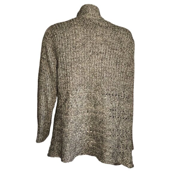 89th & Madison Cardigan Sweater Womens Plus Size 1X Gray Open Knit Long Sleeve - Picture 3 of 6